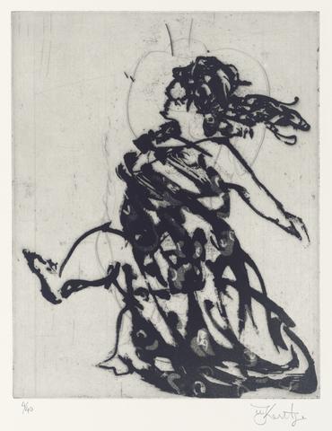 William Kentridge, Zeno at 4am (dancing woman) 2001, from suite of 9 etchings, 2001