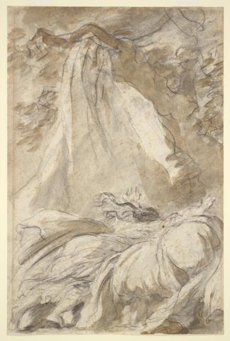 Jean-Honoré Fragonard, In despair, Olympia throws herself on the bed, illustration for Canto X, verse 27, of Lodovico Ariosto's "Orlando Furioso", ca. 1780s