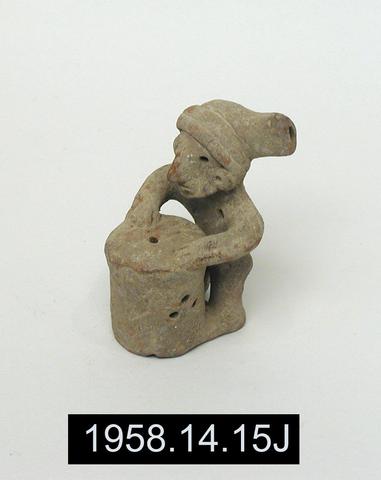 Unknown, Whistle figurine of male drummer, 200 B.C.