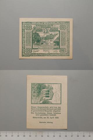Hinterbrühl, 50 Heller from Hinterbruhl, Notgeld, 1920