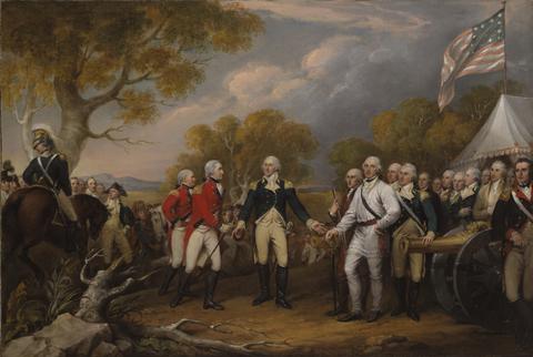 John Trumbull, The Surrender of General Burgoyne at Saratoga, October 16, 1777, ca. 1822–32