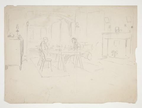 Edwin Austin Abbey, Two men at table in an interior, n.d.