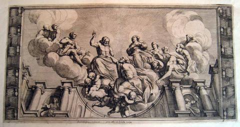 Pietro Santo Bartoli, Figures in Heaven, plate 9 from Disegno Loggia di San Pietro in Vaticano, n.d.