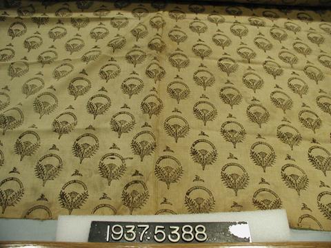 Unknown, Length of Block-Printed Fabric with Stylized Poppies, early 20th century