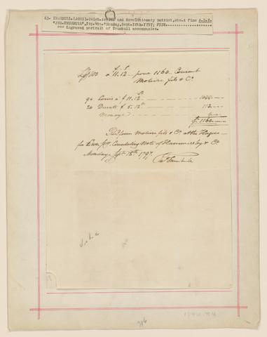 John Trumbull, Receipted bill, September 18th, 1797