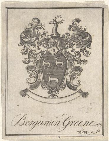 Nathaniel Hurd, Benjamin Greene - Bookplate, 1757