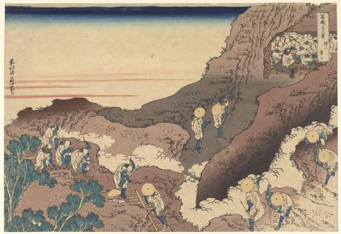 Katsushika Hokusai, Pilgrims Ascending the Peak, from the series Thirty-Six Views of Mount Fuji, ca. 1831