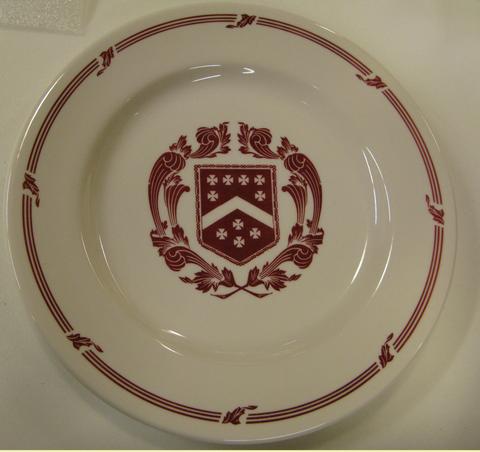 Syracuse China Co., Plate from Berkeley College Dining Hall, 2001