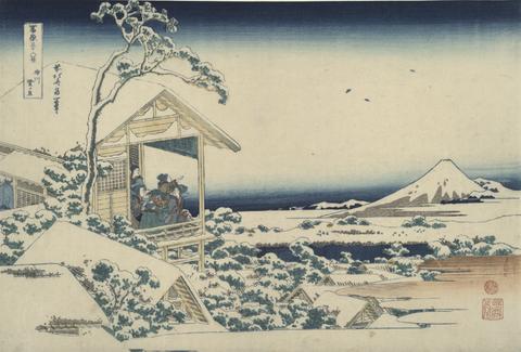 Katsushika Hokusai, Fuji from Koishikawa on a Snowy Morning, from the series Thirty-six Views of Mount Fuji, ca. 1831