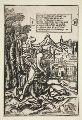 Giovanni Andrea Vavassore, Hercules and the Nemean Lion, mid 16th century