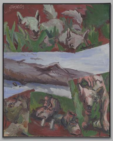 Georg Baselitz, Hunde im Gebüsch (Dogs in the Bushes), 1967–68