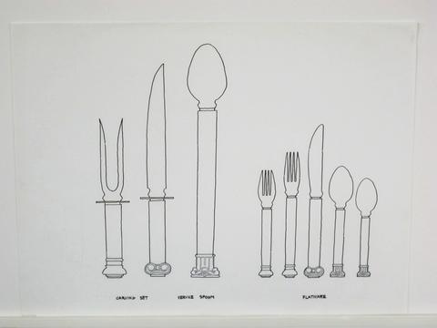 Venturi, Scott Brown and Associates, Carving set, spoon, and flatware, 1991