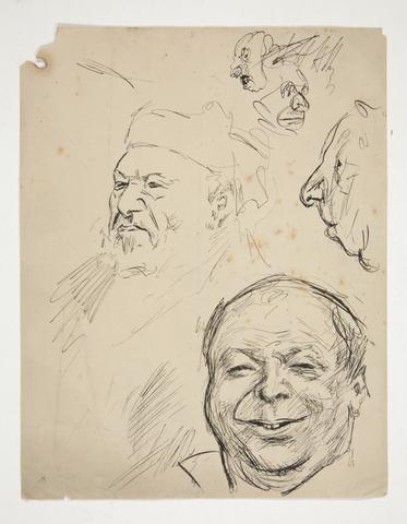 Edwin Austin Abbey, Sheet of sketches of faces, n.d.