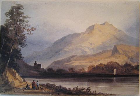 Pierson, Northern Italian Landscape with Lake, Mountain & Castle Ruin, n.d.