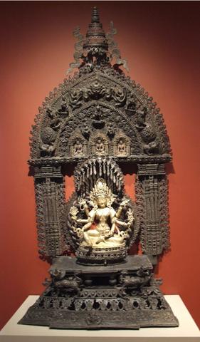 Unknown, Altarpiece with Vasudhara, Buddhist Goddess of Wealth, 18th - 19th century