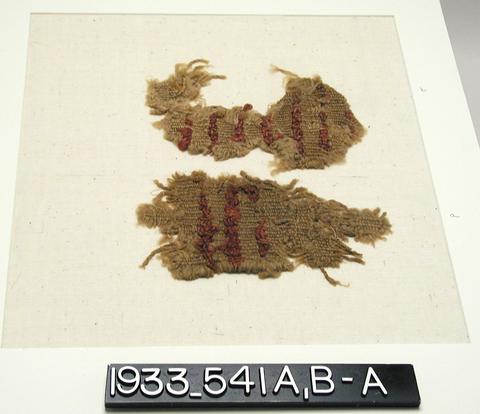 Unknown, Tan Wool Tapestry Fragment with Pile, ca. A.D. 200–256