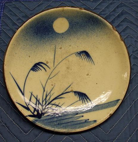 Unknown, Dish with Reeds under Full Moon, late 18th–early 19th  century