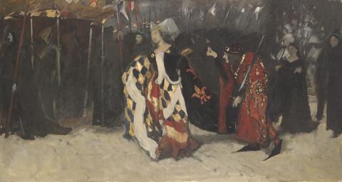Edwin Austin Abbey, Compositional Study, for Richard, Duke of Gloucester, and the Lady Anne, ca. 1895–1896