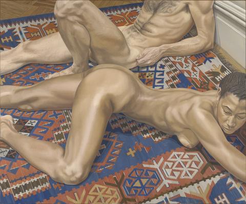Philip Pearlstein, Male and Female Models on a Kilim Rug, 1978