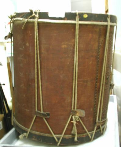 Unknown, Drum with two attached sticks, ca. 1850