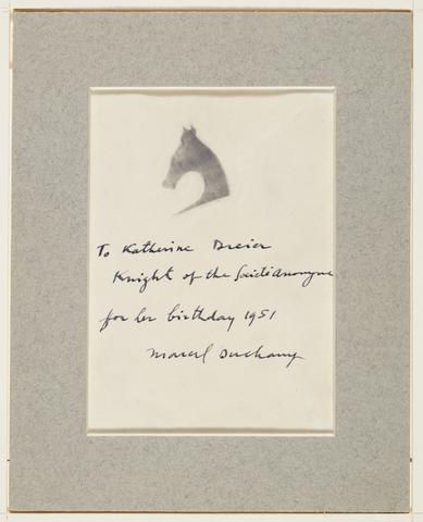 Marcel Duchamp, To Katherine Dreier, Knight of the Societe Anonyme, 1951