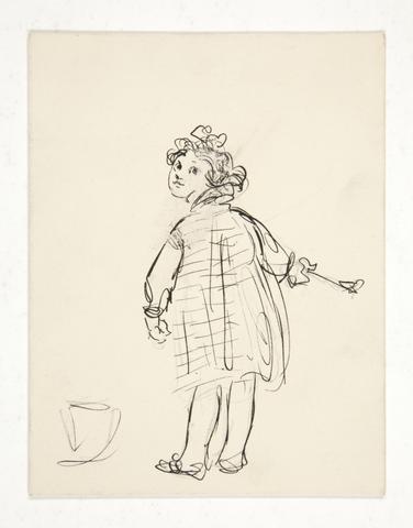 Edwin Austin Abbey, Sketch of a little girl; preliminary study for New Year's card, 1937.3648, n.d.