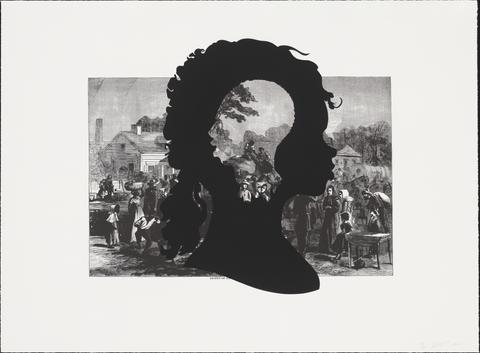 Kara Walker, Exodus of Confederates from Atlanta, from the portfolio Harper's Pictorial History of the Civil War (Annotated), 2005