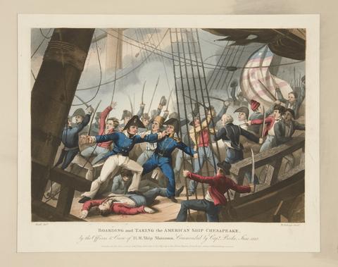 Heath, Boarding and Taking the American Ship Chesapeake, 1816