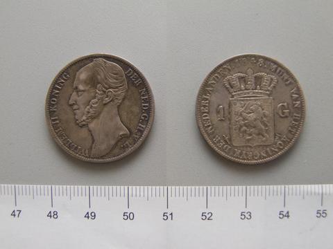 William II, King of the Netherlands, 1 Gulden of William II, King of the Netherlands from Utrecht, 1848