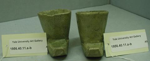 Unknown, Ancient Chinese Rare and Unusual Pair of Buff Pottery Wine Cups, 2nd century B.C.E.–2nd century C.E.