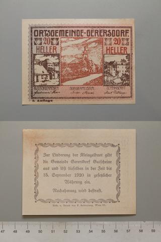Gerersdorf, 20 Heller from Gerersdorf, Notgeld, 1920