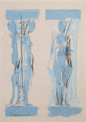 Manuel Neri, Mujer Pegada Preparatory Drawing I, 1983