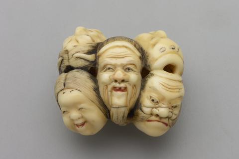Unknown, Seven Noh and Kyogen Masks, 19th century