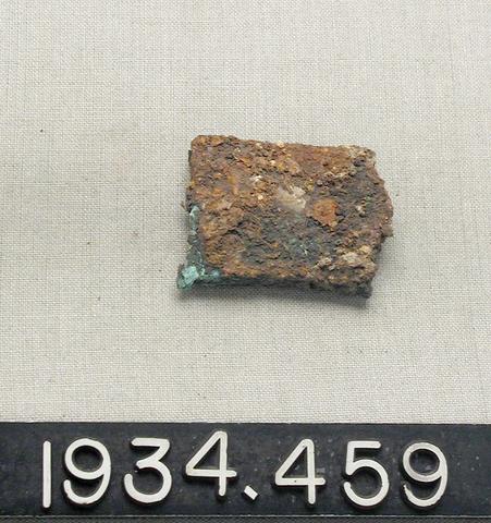 Unknown, Iron-Coated Bronze Plate Fragment, ca. 323 B.C.–A.D. 265