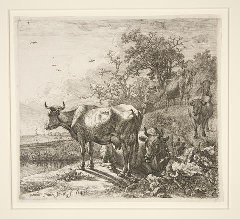 Paulus Potter, Cowherd with Five Cows, 1649