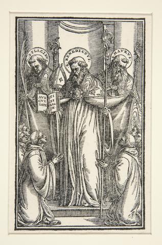 Unknown, Book Illustration with Three Saints, n.d.