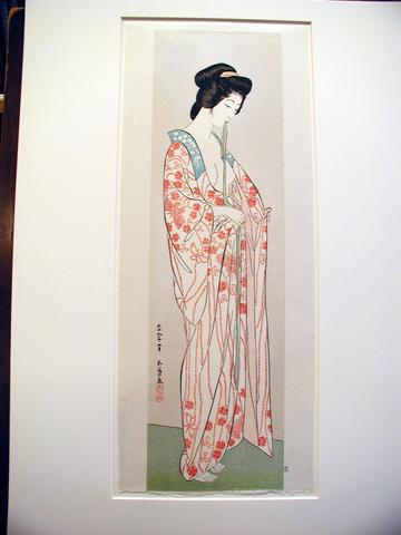 Hashiguchi Goyō, Woman in a Nagajuban, 1920