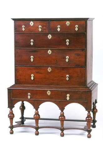 Unknown, High chest of drawers, 1700–1730