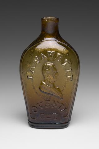 Coventry Glass Works, Flask Depicting the Marquis de Lafayette, 1824–30