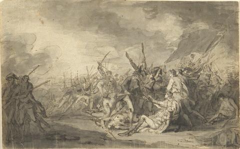 John Trumbull, Study for The Death of General Warren at the Battle of Bunker's Hill, September 1785
