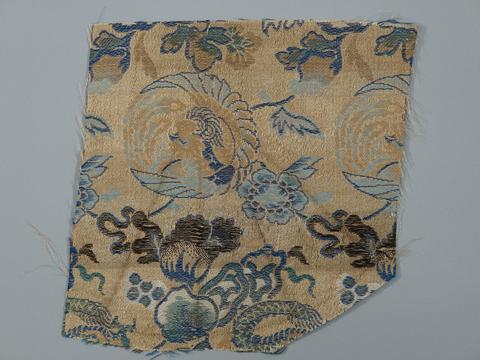 Unknown, Textile Fragment with Flowers and Phoenixes, 1615–1868
