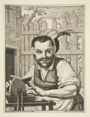 Franz Schaur, Knife-sharpener at the wheel, 18th century