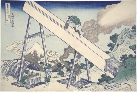 Katsushika Hokusai, In the Mountains of Tōtōmi Province, from the series Thirty-six Views of Mount Fuji, ca. 1823–29