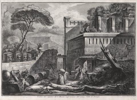 Francesco Piranesi, Veduta del Sepolcro di Mamia negl’avanzi dell’antica Città di Pompei (View of the Tomb of Mamia Among the Ruins of the Ancient City of Pompeii), 1789