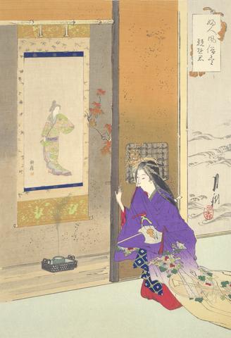 Ogata Gekkō, Woman Before a Tokonoma: Pictures of Women's Manners and Customs, 1898