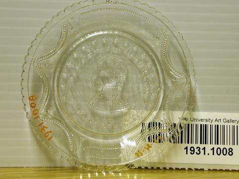 Boston and Sandwich Glass Works, General Harrison Cup Plate, ca. 1841