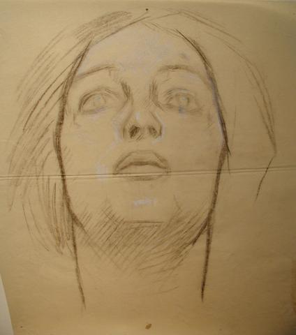 Edwin Austin Abbey, Sketch of head of a young woman, n.d.