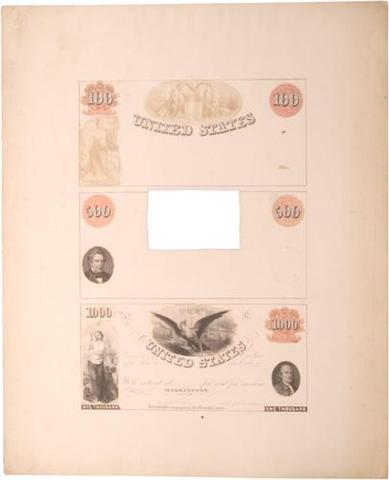High Denomination One Year Note Composite Essays, 1857