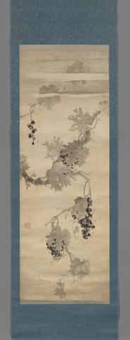 Yi Gyeho, Branch of Fruiting Grapevine with Bees, first half 17th century 