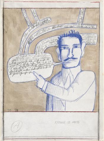 Saul Steinberg, Portrait of Harold Rosenberg, cover illustration for Harold Rosenberg, Discovering the Present (Chicago, 1972), 1972